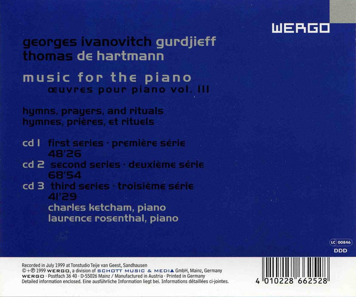 Music for Piano Vol. 3, Audio-CD