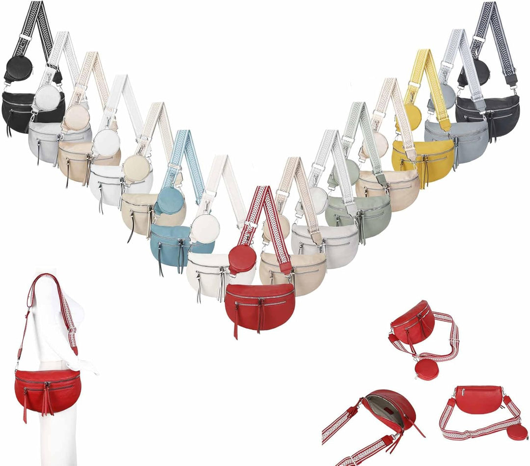 OBC ITALYSHOP24 Damen Tasche Umhängetasche Brusttasche Muster Gürtel Bauchtasche Crossbody Gürteltas