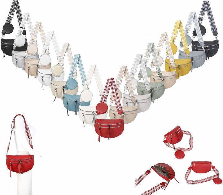 OBC ITALYSHOP24 Damen Tasche Umhängetasche Brusttasche Muster Gürtel Bauchtasche Crossbody Gürteltas