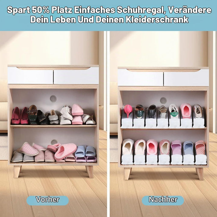 Einstellbare Schuhregale-20er Pack,Doppelschicht Schuhstapler,Schuhstapler/Schuhhalter Set,Platzspar
