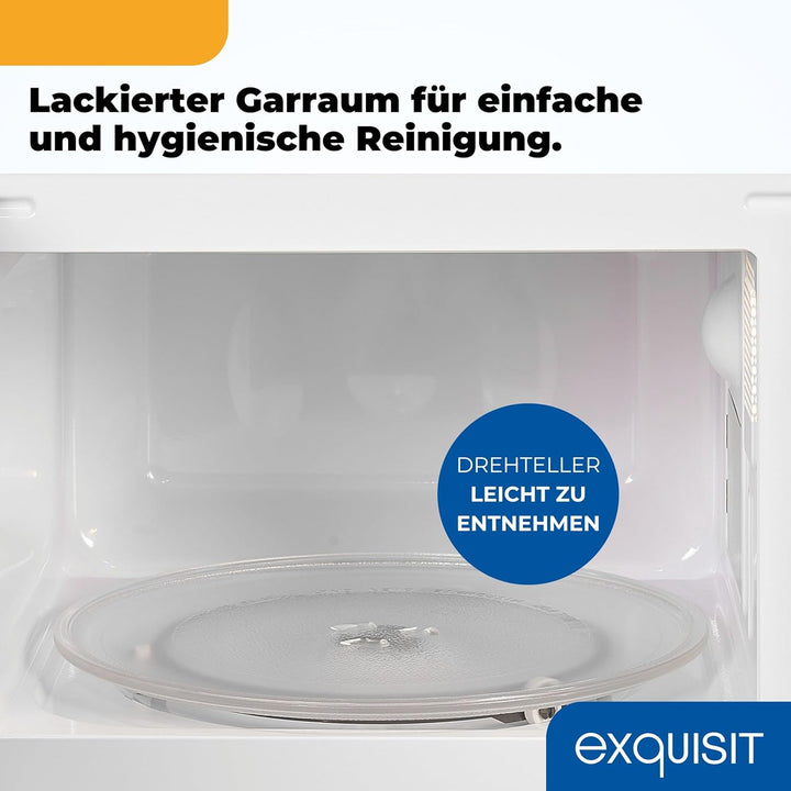 Exquisit Mikrowelle MW 802 sw | 700 W Leistung | 20 L Garrraum | kompakte Mikrowelle | platzsparend