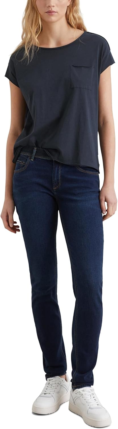 Marc OߴPolo Denim Damen T-Shirt aus Bio-Baumwolle Relaxed Fit XXS Scandinavian Blue, XXS Scandinavia