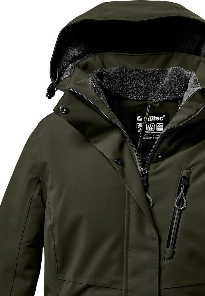 Killtec Damen Kow 170 Wmn Jckt Funktionsjacke/Outdoorjacke mit abzippbarer Kapuze 48 dunkeloliv, 48