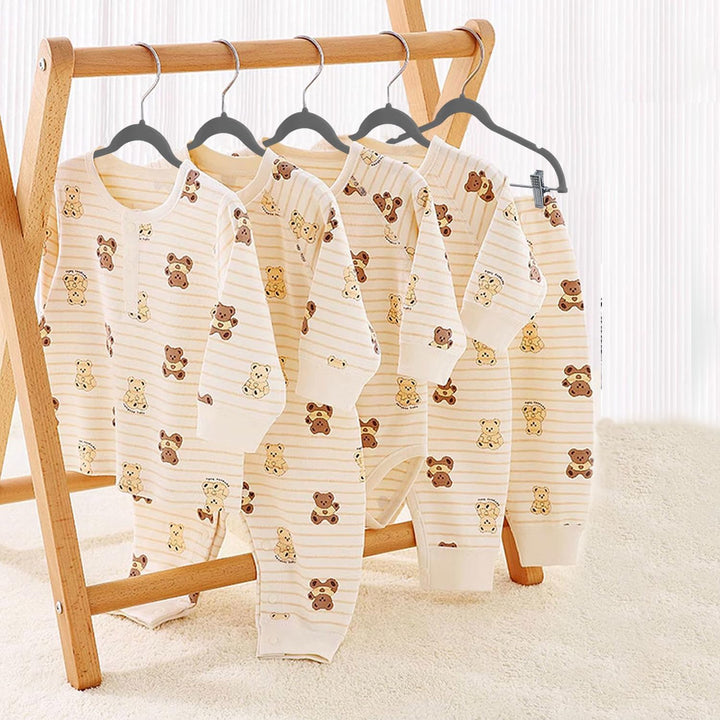 Wellong Baby-Kleiderbügel mit Clips, 14 Stück KinderKleiderbügel aus Samt, Strapazierfähige Kleiderb