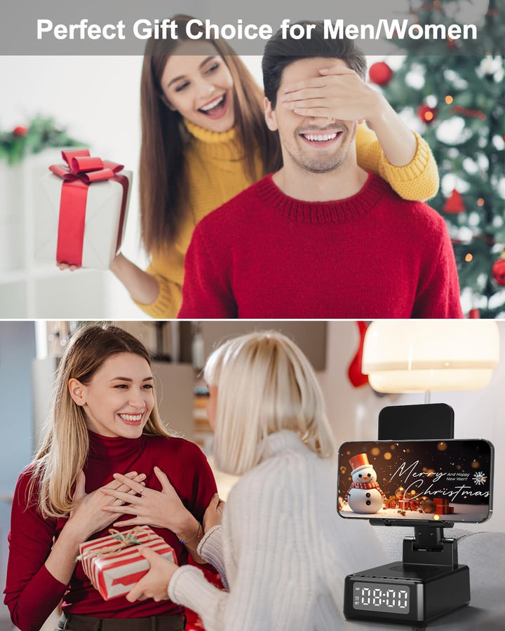 Geschenke für Männer, 6-in-1 Bluetooth-Lautsprecher, Faltbarer Handyhalterung, Wireless Charger Hand