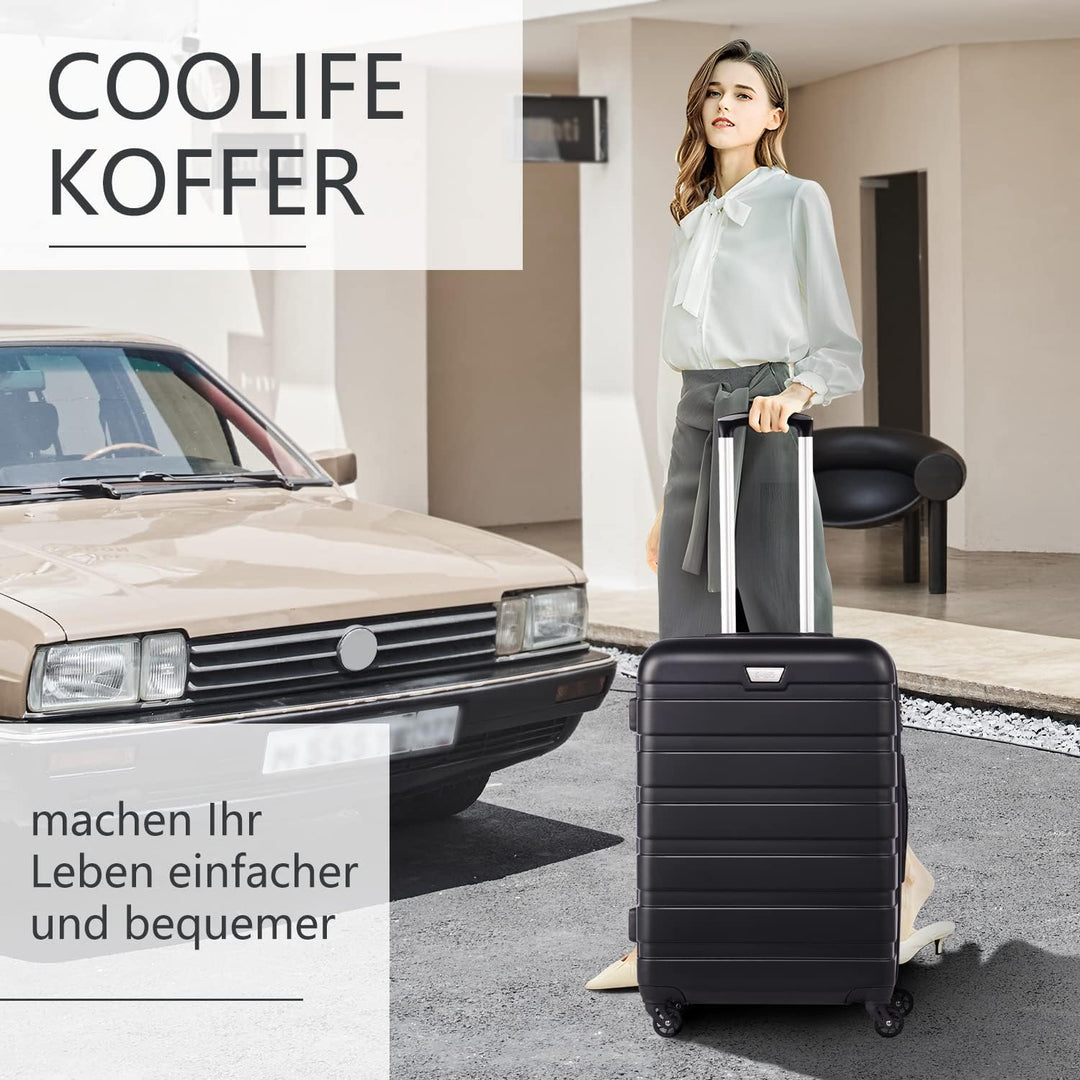 COOLIFE Hartschalen-Koffer Trolley Rollkoffer Reisekoffer ardschale Boardcase Handgepäck mit TSA-Sch