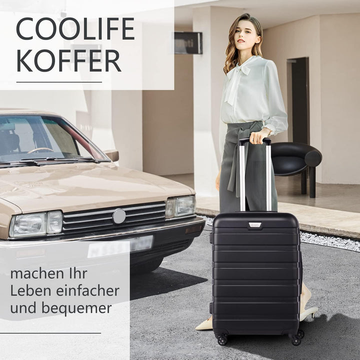 COOLIFE Hartschalen-Koffer Trolley Rollkoffer Reisekoffer ardschale Boardcase Handgepäck mit TSA-Sch