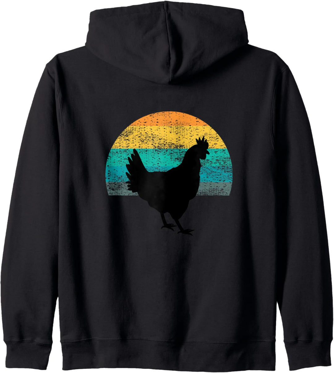 Hähnchen-Silhouette Vintage Retro Sonnenuntergang Kapuzenjacke
