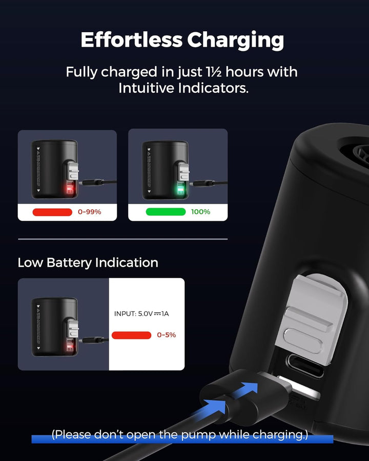 FLEXTAILGEAR Tiny PUMP2 X, Elektrische Luftpumpe mit 1300mAh Akku, Tragbare Kompakte Mini Pumpe USB