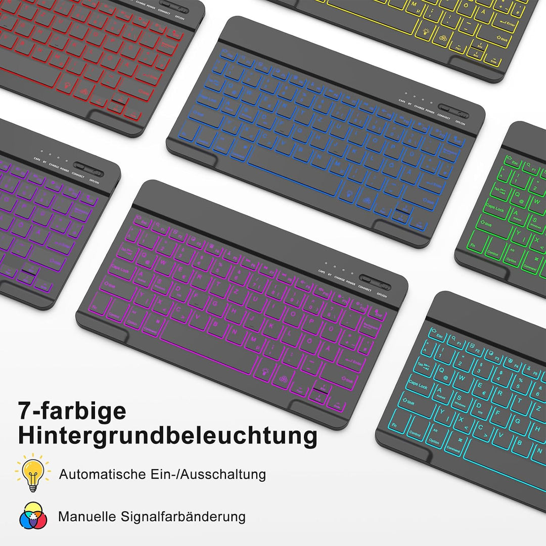 MMK Hülle mit Tastatur für iPad Air 11" M4 2026/M3 2025/M2 2024, QWERTZ | Hülle für iPad Air 5/4,Pro