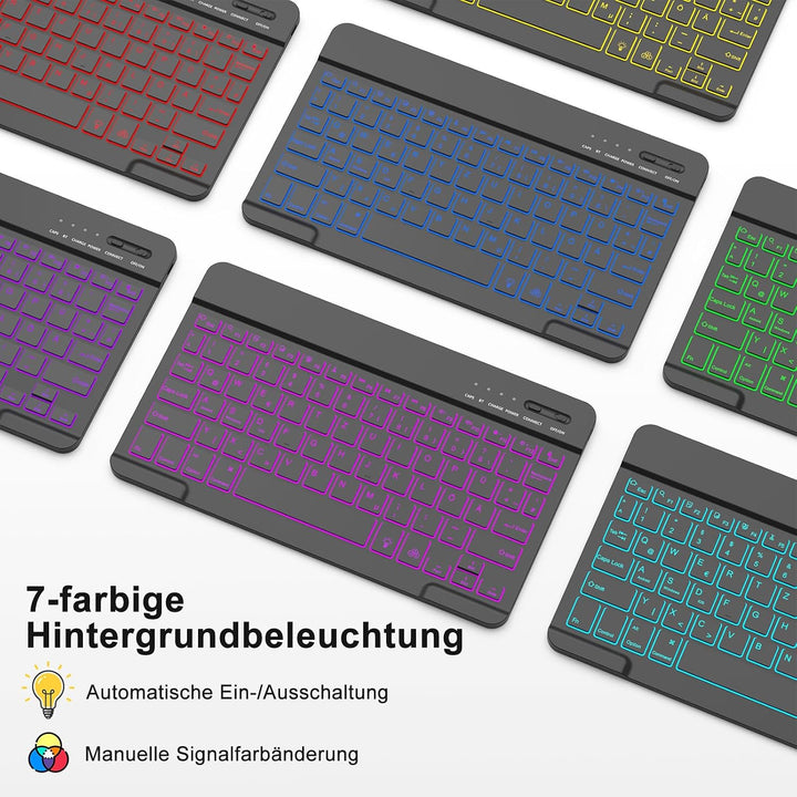 MMK Hülle mit Tastatur für iPad Air 11" M4 2026/M3 2025/M2 2024, QWERTZ | Hülle für iPad Air 5/4,Pro