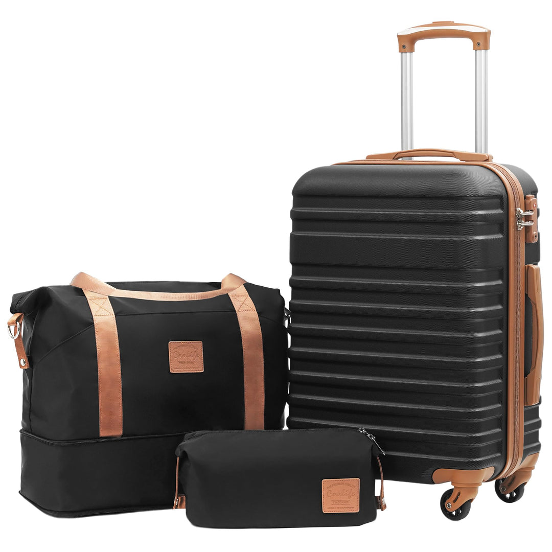 COOLIFE Koffer Trolley Koffer Reisekoffer von ABS Hartschalen Trolley 4 Rollen TSA-Schloss Der Koffe