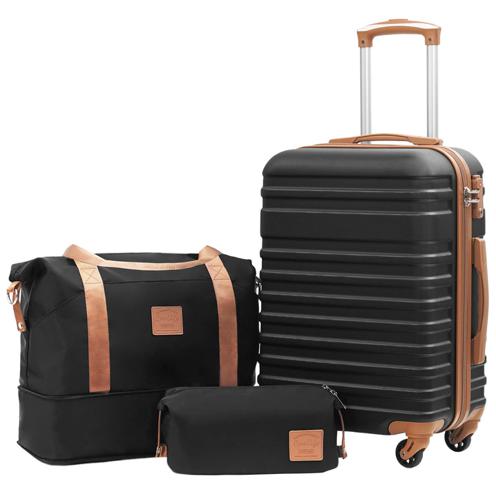 COOLIFE Koffer Trolley Koffer Reisekoffer von ABS Hartschalen Trolley 4 Rollen TSA-Schloss Der Koffe