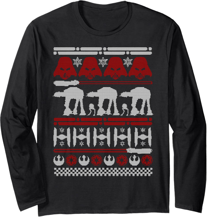 Star Wars Darth Vader & AT-AT Holiday Pattern Langarmshirt