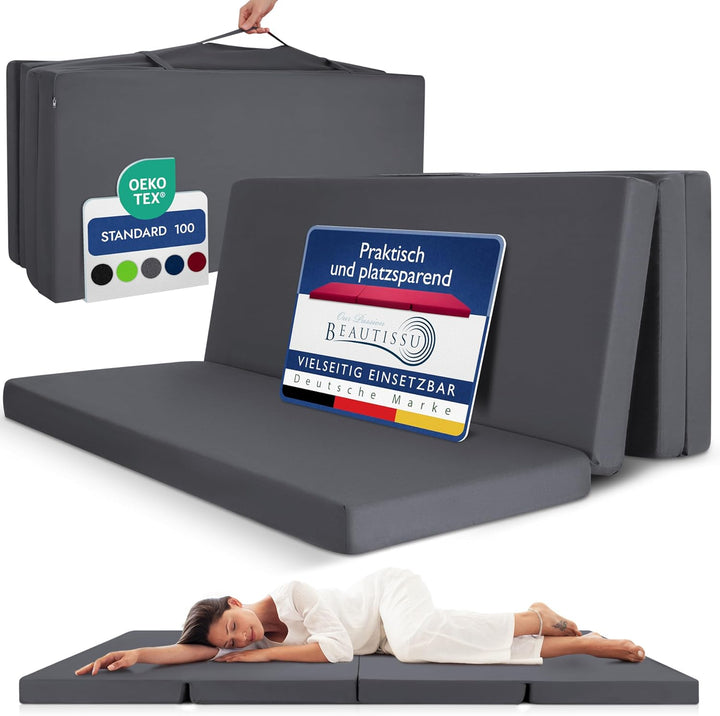 Klappmatratze Gästebett klappbar 120x195 cm Faltmatratze – Beautissu Gästematratze faltbar Reisematr