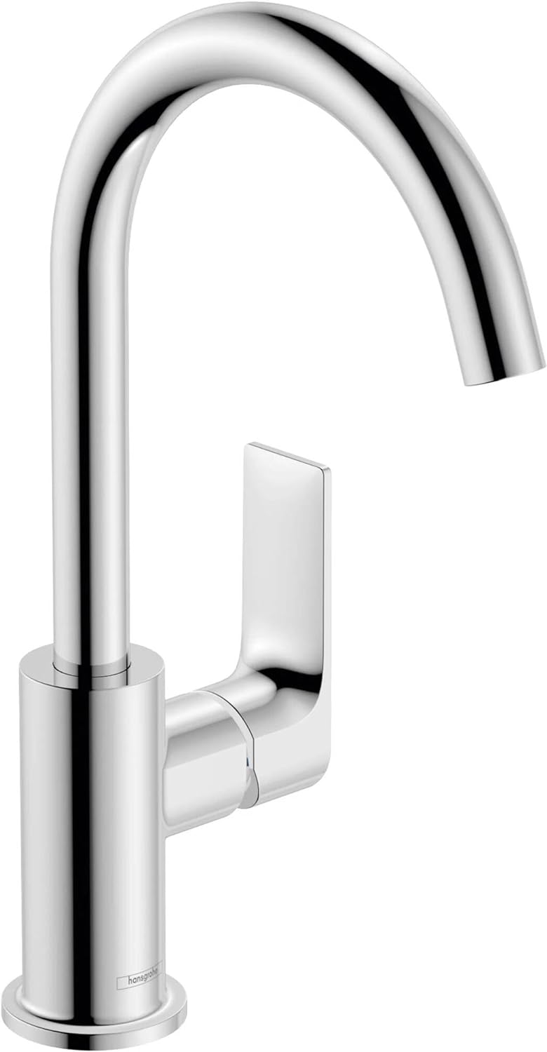 hansgrohe Waschtischarmatur Rebris E, Wasserhahn Bad mit Auslauf Höhe 210 mm, mit Zugstange, Badarma