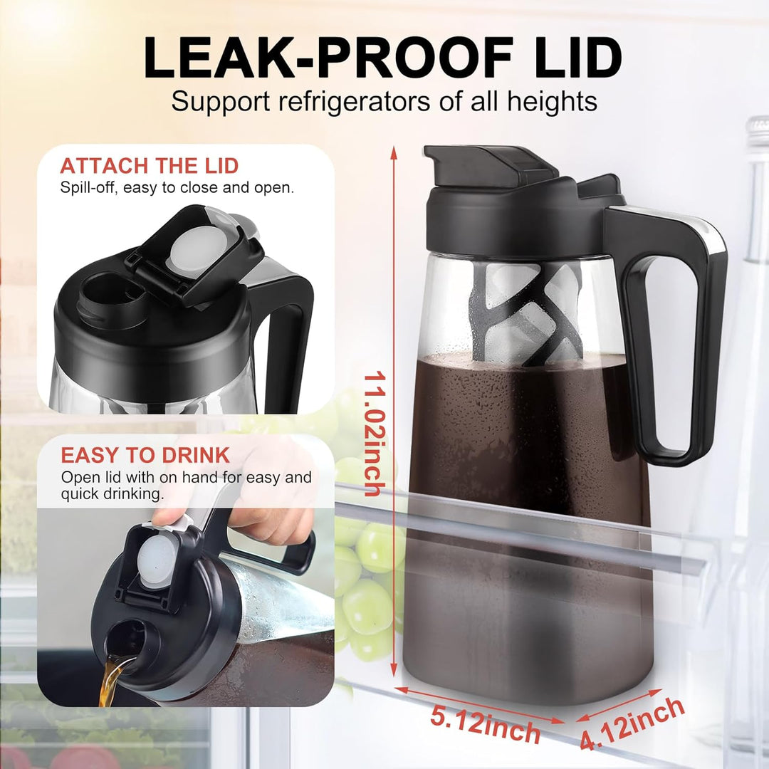 Sivaphe Cold Brew Coffee Maker Der filter kann wiederverwendet werden,BPA Free Tritan,2L, 2L