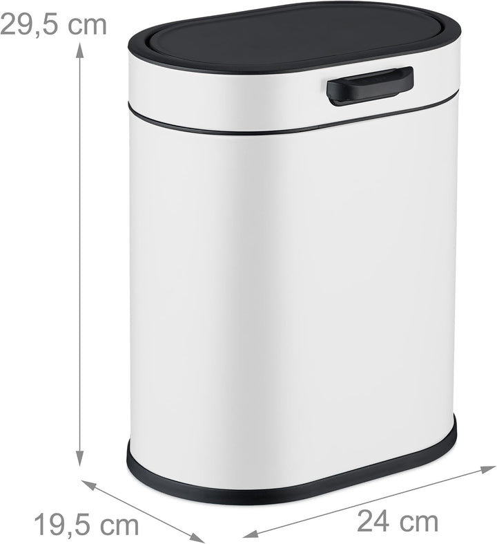 Relaxdays Mülleimer Wandmontage, 5 Liter, Einhängen oder Kleben, Inneneimer, Küchenabfalleimer, Badm