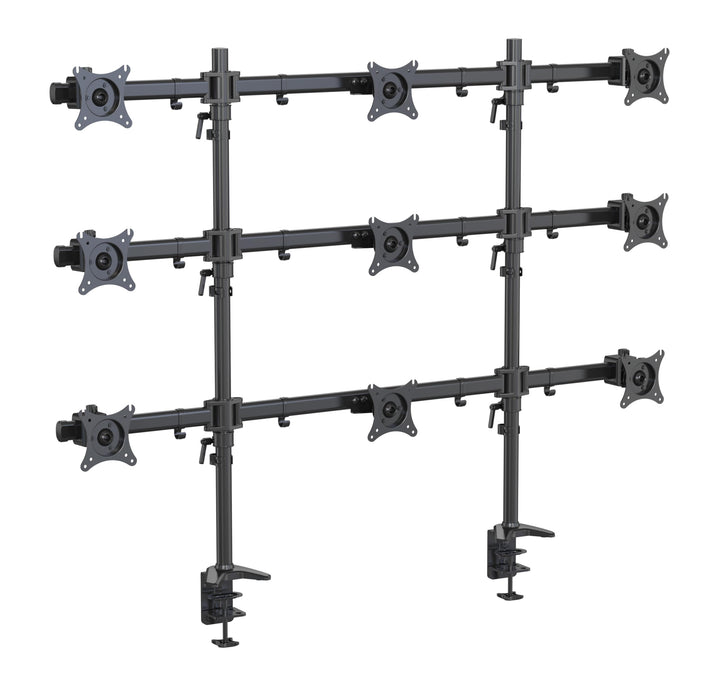 HFTEK - Bildschirmhalterung für 9 Monitore bis 27 Zoll Fernseher Halterung 6.5kg pro Arm Monitor Mou
