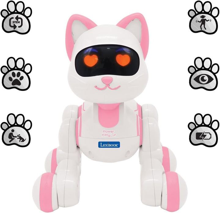 Lexibook, Power Kitty Jr., Ferngesteuerte Katze zum Trainieren, Watschelt wie eine echte Katze, Inte