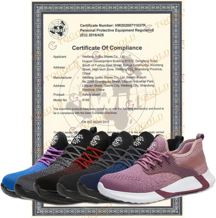 tqgold Sicherheitsschuhe Herren Damen Leicht Arbeitsschuhe | Sportlich Schutzschuhe mit Stahlkappe |