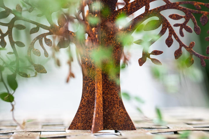 Bornhöft Metall Rost Gartendeko Edelrost rostige Garden Rost Deko Baum Lebensbaum Tischdeko Rostopti