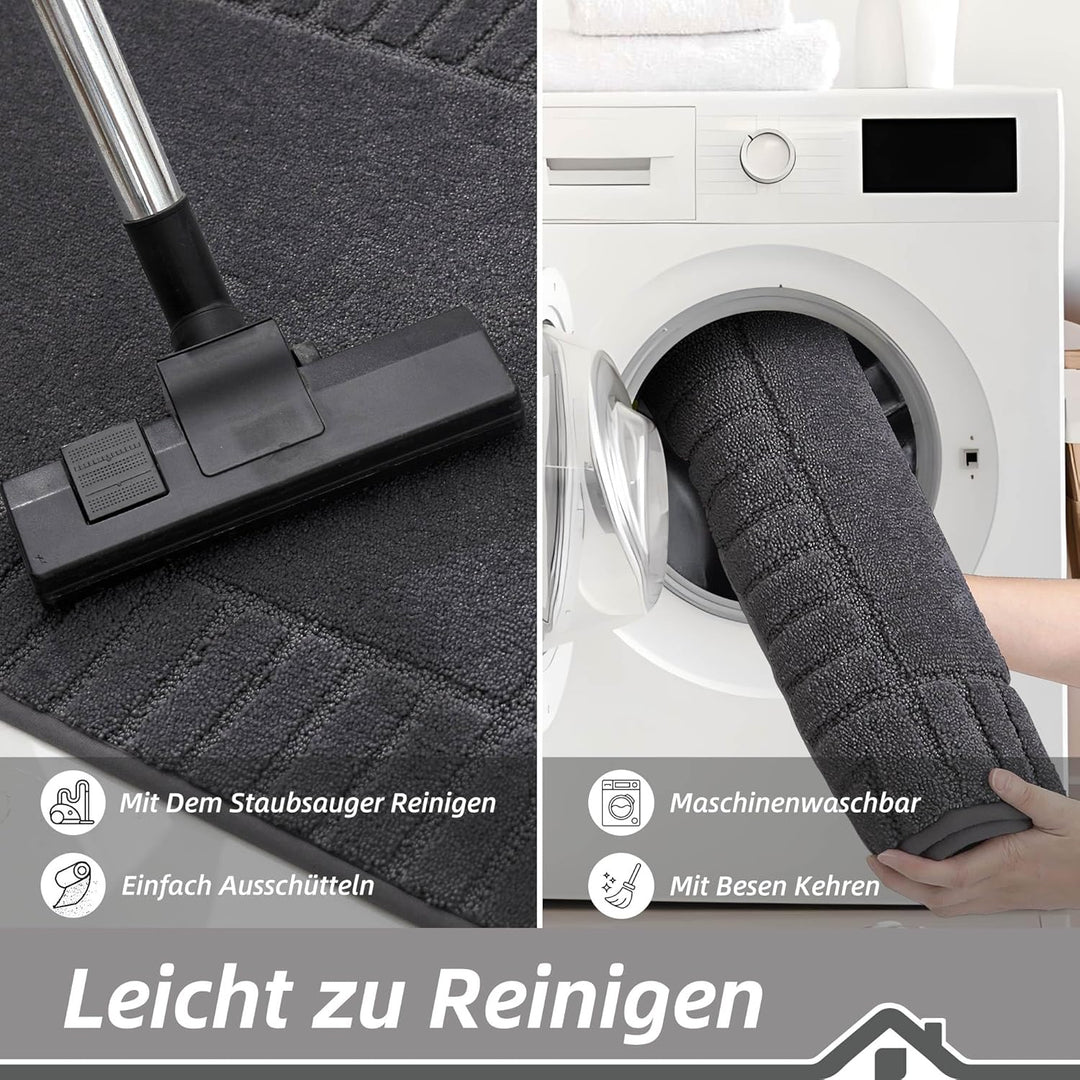 BEQHAUSE Fussmatte Innen, Schmutzfangmatte Waschbar 80 * 120 cm, Fussabtreter Innen Maschinenwaschba