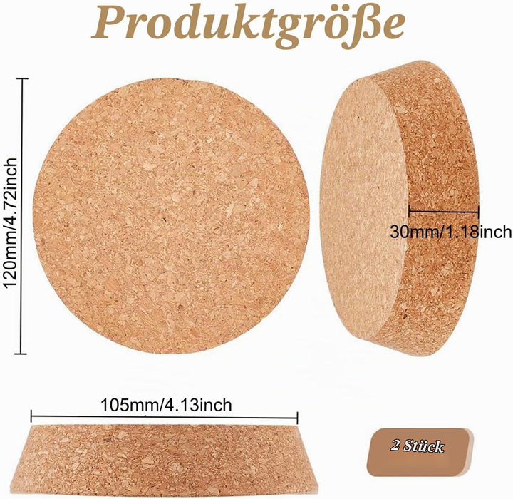 2 Stück 120mm Grosse Korken Konische Korkstopfen aus Holz Natürliche Weichholzkorken Ersatzkorken Ru