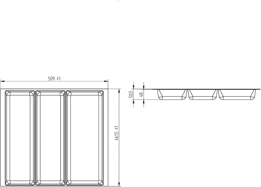 SO-BOX 2 Mehrzweckeinsatz Breite 50,9 cm, Tiefe 46,2 cm mit anthraziter Kanvas-Struktur für Schublad