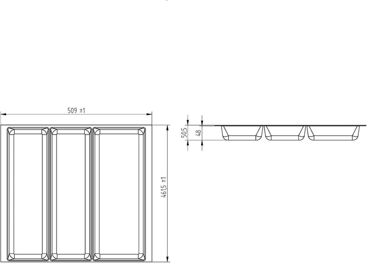 SO-BOX 2 Mehrzweckeinsatz Breite 50,9 cm, Tiefe 46,2 cm mit anthraziter Kanvas-Struktur für Schublad
