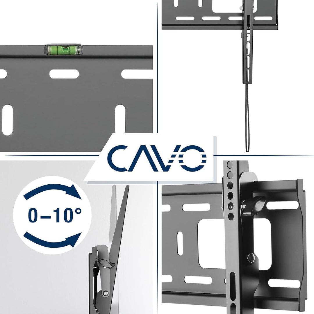 CAVO TV-Wandhalterung für 37-70 Zoll Bildschirme bis 50 kg | Max VESA 600 x 400 mm neigbare TV Halte