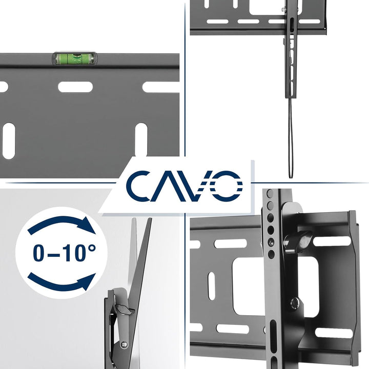 CAVO TV-Wandhalterung für 37-70 Zoll Bildschirme bis 50 kg | Max VESA 600 x 400 mm neigbare TV Halte