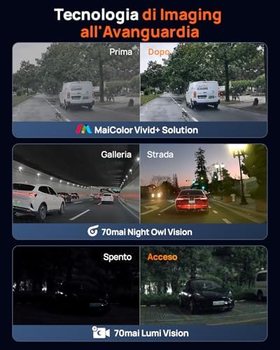 【70mai M800 Dashcam + UP04 + Akku Pack BL96NNX】 70mai M800 4K Dashcam Auto Vorne und Hinten, STARVIS