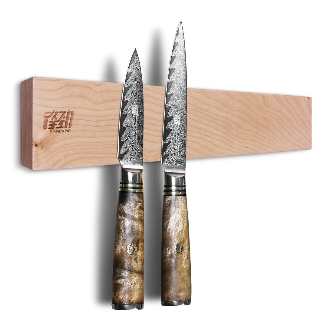 FINDKING Holz Magnetischer Messerleiste, Magnet Utensilienhalter für Wand, Kühlschrank, Holzregal fü