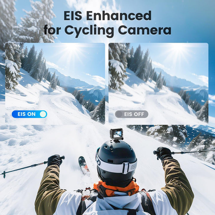 Touchscreen 4K60FPS Action Cam, Unterwasserkamera mit 64G SD Karte 48MP HD WiFi Kamera mit EIS 40M W