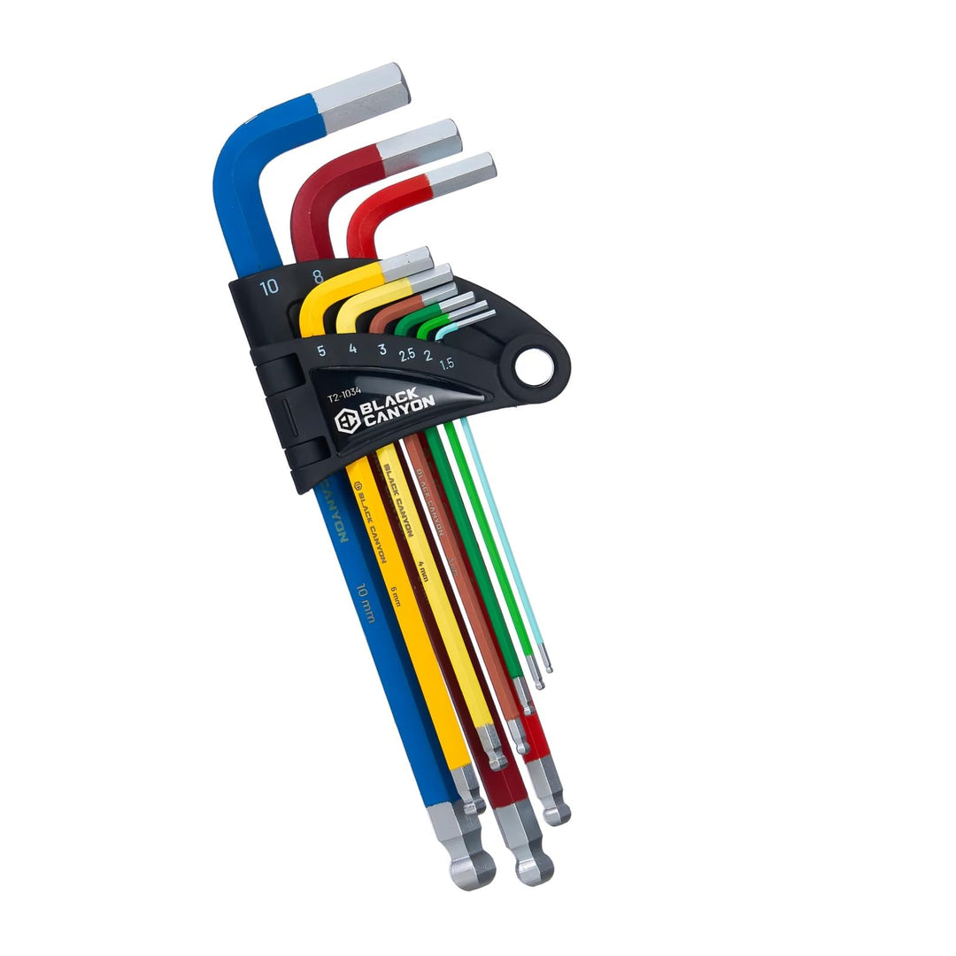BLACK CANYON Sechskantschlüssel-Set, 9-teilig, metrischer Inbusschlüsselsatz, Kugelende, 1,5 mm-10 m