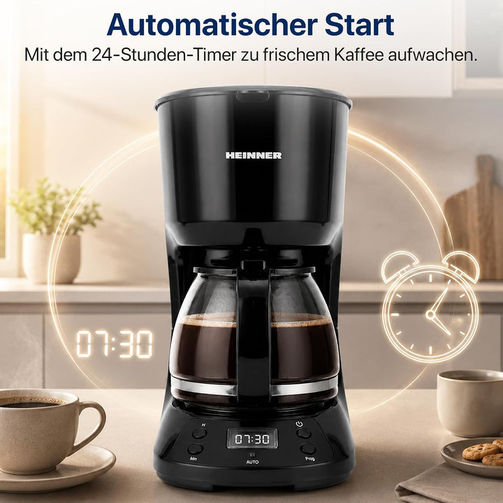 HCM-D750GCBK Digital Coffee Maker with LCD Display, Anti-Drip Function, Black Chatt &amp; 3-Year Warrant