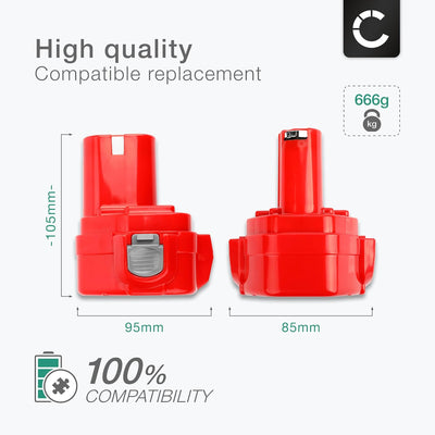 CELLONIC 2X Ersatz Akku für Makita 6271D, 6270D, 6317D, 8270D, 8271D, 6227D, 6223D Ersatzakku 1222,