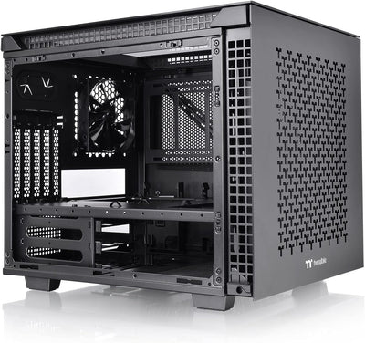 Thermaltake Divider 200 TG Air Black | Micro-ATX-PC-Gehäuse | 2 x gehärtetes 3mm Glasseitenteil | Me