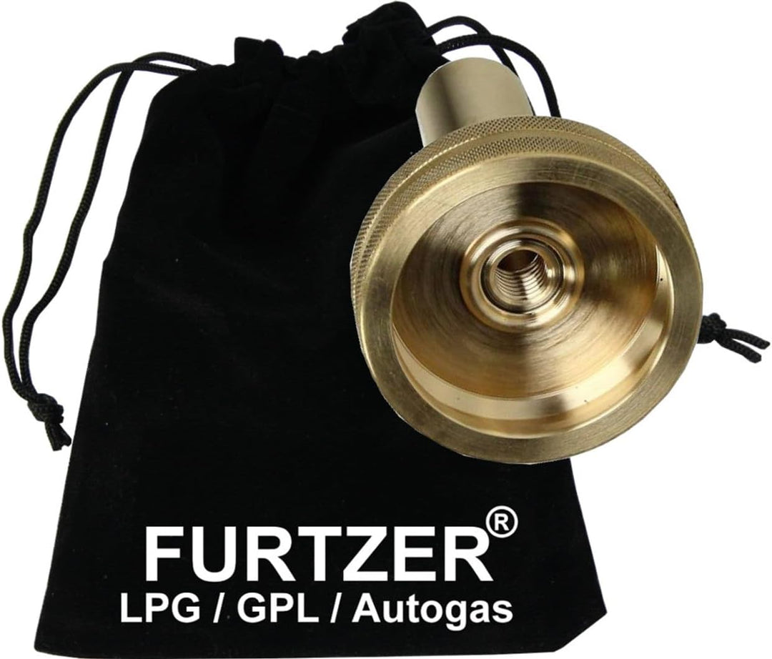 Furtzer LPG GPL Autogas Tankadapter M16 Dish lang Adapter mit Stoffbeutel