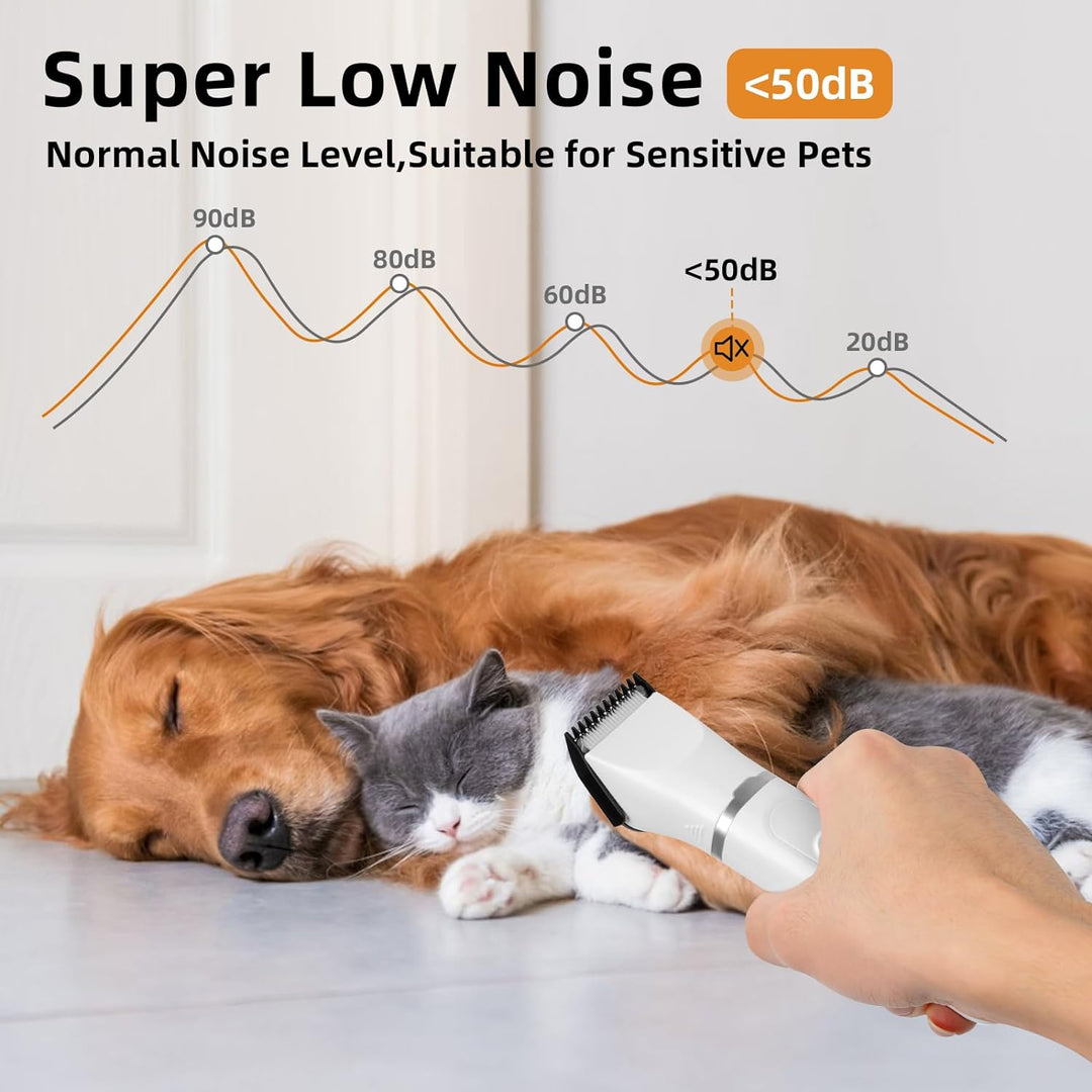 Hundeschermaschine,4 in 1 Leise Tierhaarschneidemaschine,Profi Schermaschine Hund Katze mit LED-Anze