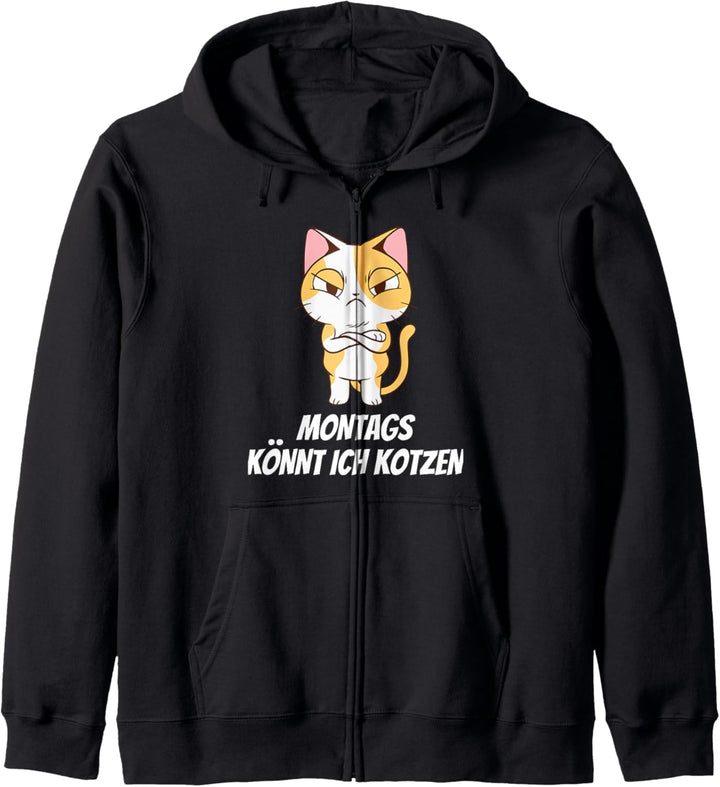 Montags Könnt Ich Kotzen Lustiges Statement Kapuzenjacke