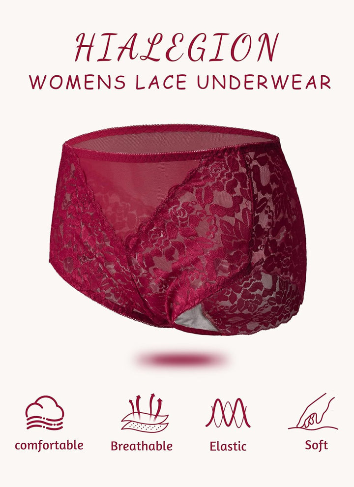 HiaLegion Unterhosen Damen Spitze Damen Slips Mehrpack Schlüpfer Damen Slips Unterhosen Damen Taille