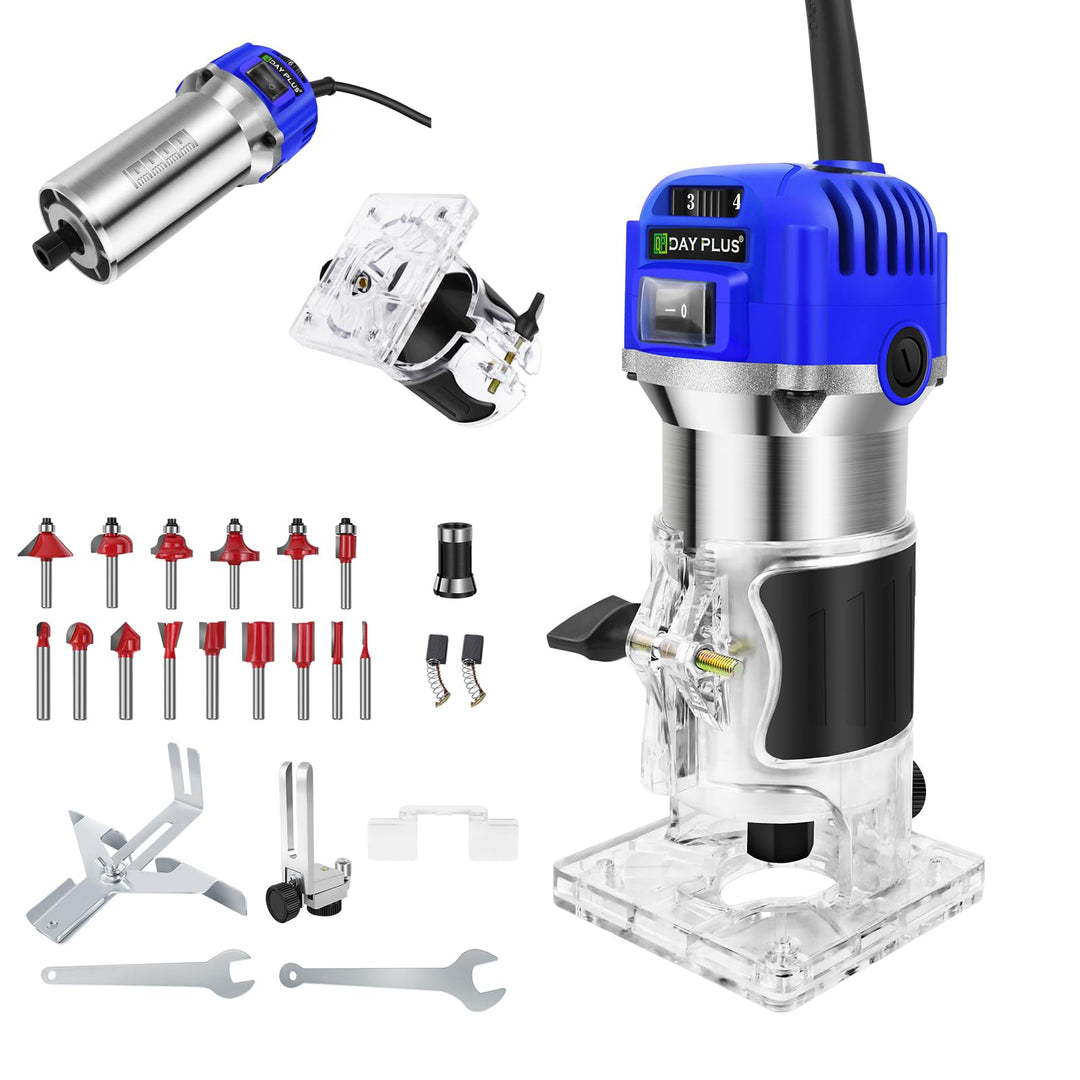 800W Oberfräse Electric Hand Holzfräse, 220V Einhand Oberfräsen Trimmer 27000r/min Einhandfräse 6-8m