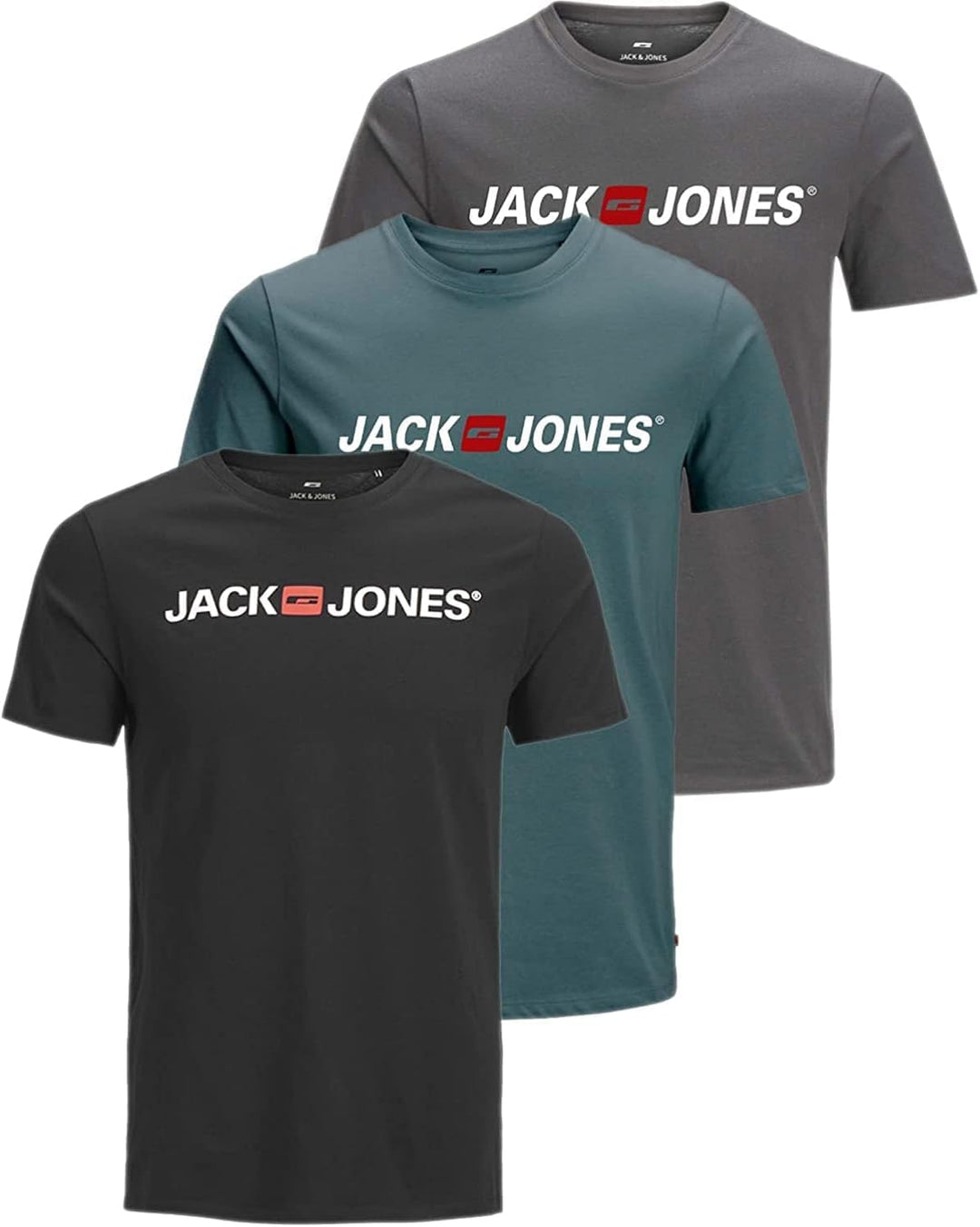 JACK & JONES Herren 3er-Set T-Shirts aus Baumwolle S Slim Fit Corp Mix Opt 3, S Slim Fit Corp Mix Op