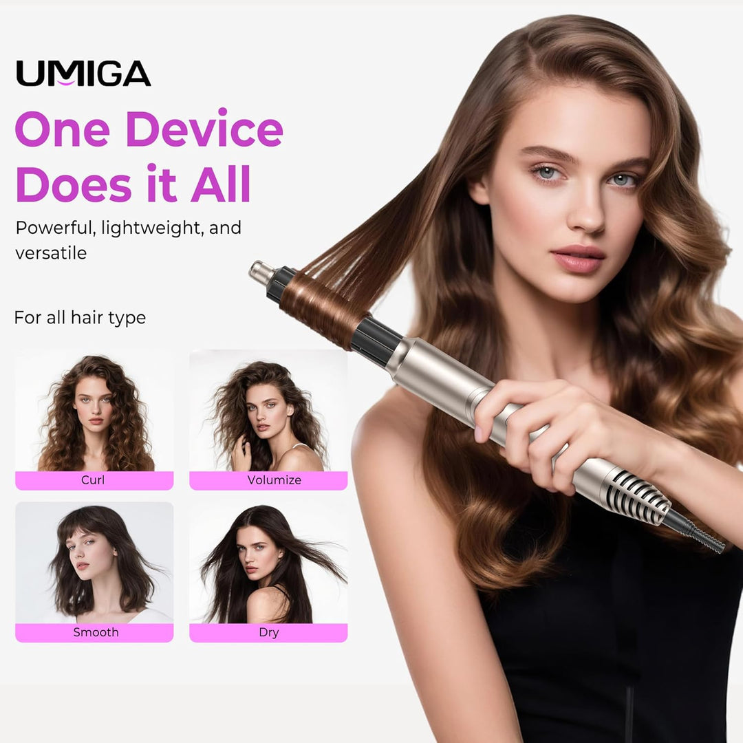Hairstyler 6 in 1 Airstyler mit Diffusor Luft Lockenstab Air Styler Warmluftbürste Föhn Rundbürstenf