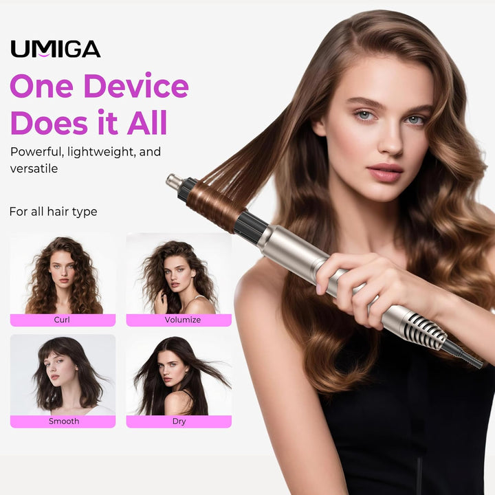 Hairstyler 6 in 1 Airstyler mit Diffusor Luft Lockenstab Air Styler Warmluftbürste Föhn Rundbürstenf