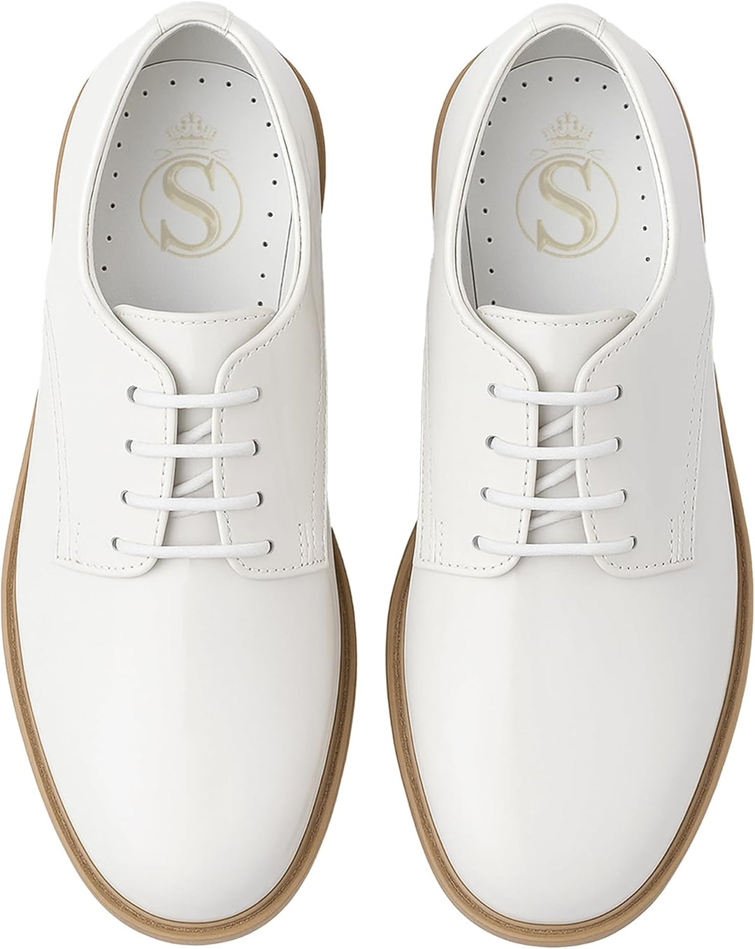 SIRRI Jungen-Derby-Schuhe aus Lackleder für formelle Kleidung zum Schnüren für Hochzeit und Abschlus