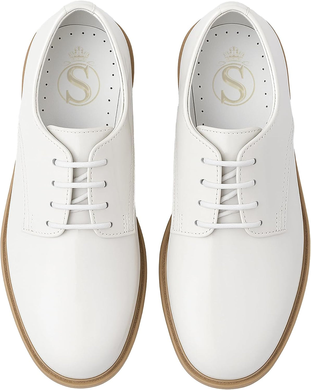 SIRRI Jungen-Derby-Schuhe aus Lackleder für formelle Kleidung zum Schnüren für Hochzeit und Abschlus