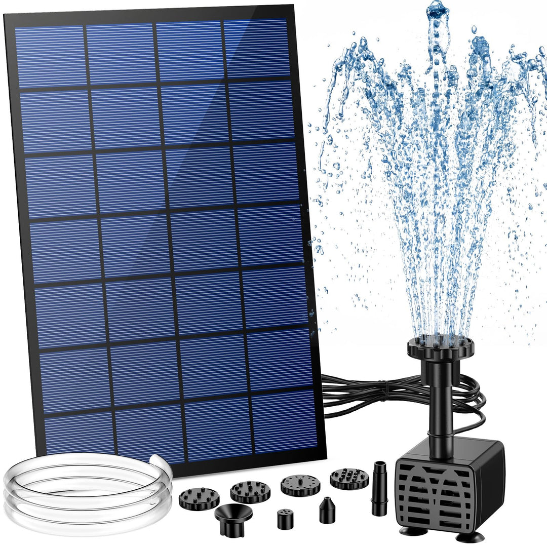 AISITIN Solar Springbrunnen für Aussen, 2,5W DIY Solar Teichpumpe mit 1,2M Wasserleitung Solarbrunne